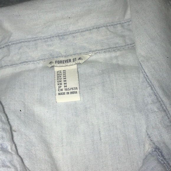 Blue Button Up Top - Picture 6 of 6